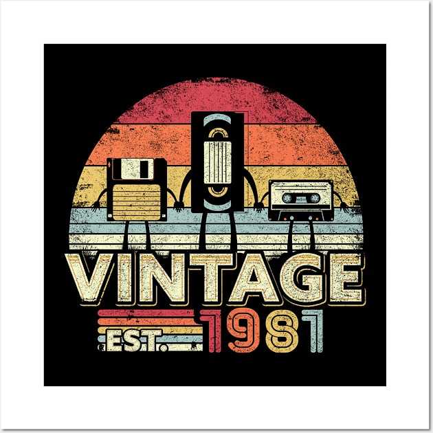 1981 Shirt Vintage Birthday Gift Funny Music Tech Humor Gift Item Tee Wall Art by reelingduvet